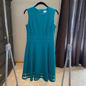 Calvin Klein Teal Green Blue Sleeveless Cocktail Dress Size 6